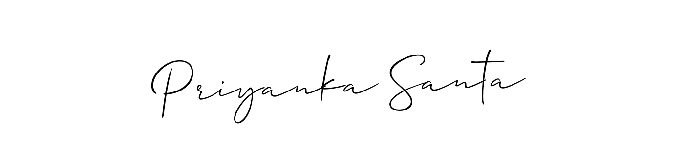 Make a short Priyanka Santa signature style. Manage your documents anywhere anytime using Allison_Script. Create and add eSignatures, submit forms, share and send files easily. Priyanka Santa signature style 2 images and pictures png