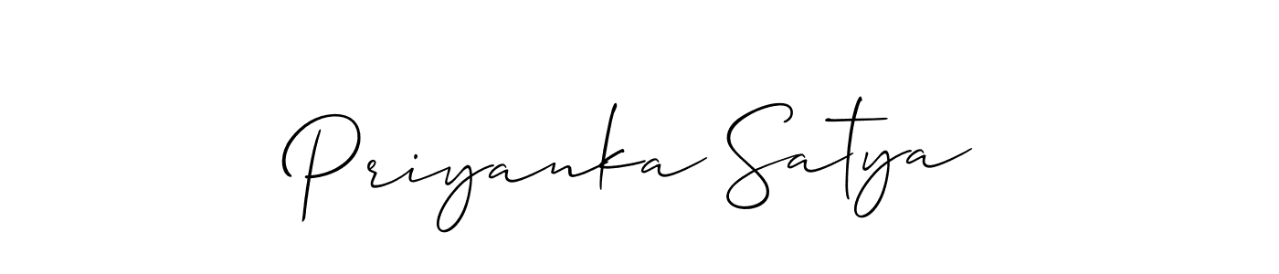 Design your own signature with our free online signature maker. With this signature software, you can create a handwritten (Allison_Script) signature for name Priyanka Satya. Priyanka Satya signature style 2 images and pictures png