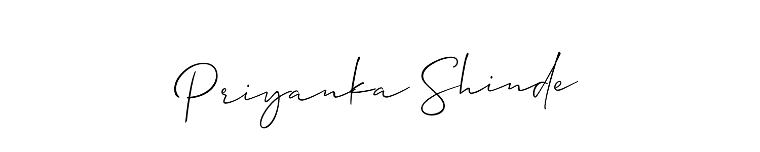 The best way (Allison_Script) to make a short signature is to pick only two or three words in your name. The name Priyanka Shinde include a total of six letters. For converting this name. Priyanka Shinde signature style 2 images and pictures png