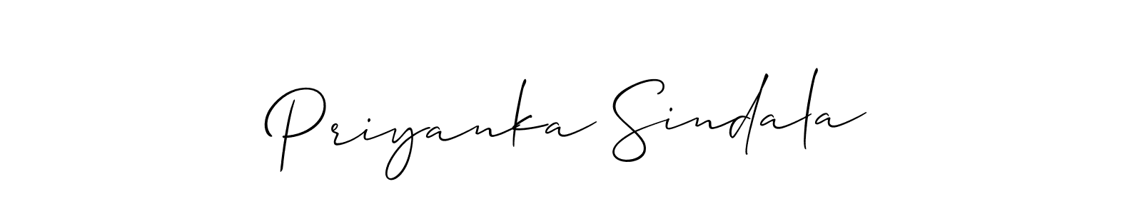 Also we have Priyanka Sindala name is the best signature style. Create professional handwritten signature collection using Allison_Script autograph style. Priyanka Sindala signature style 2 images and pictures png