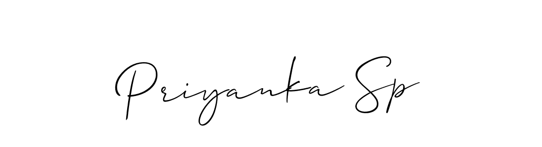 How to make Priyanka Sp signature? Allison_Script is a professional autograph style. Create handwritten signature for Priyanka Sp name. Priyanka Sp signature style 2 images and pictures png