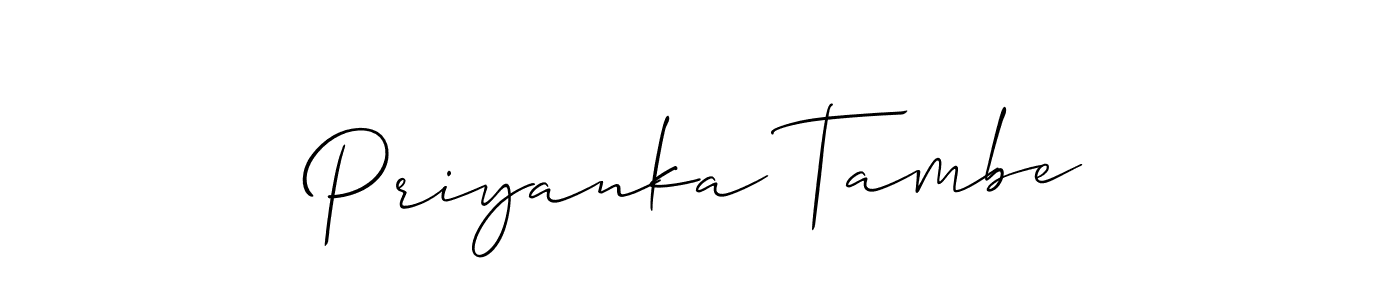 Make a short Priyanka Tambe signature style. Manage your documents anywhere anytime using Allison_Script. Create and add eSignatures, submit forms, share and send files easily. Priyanka Tambe signature style 2 images and pictures png
