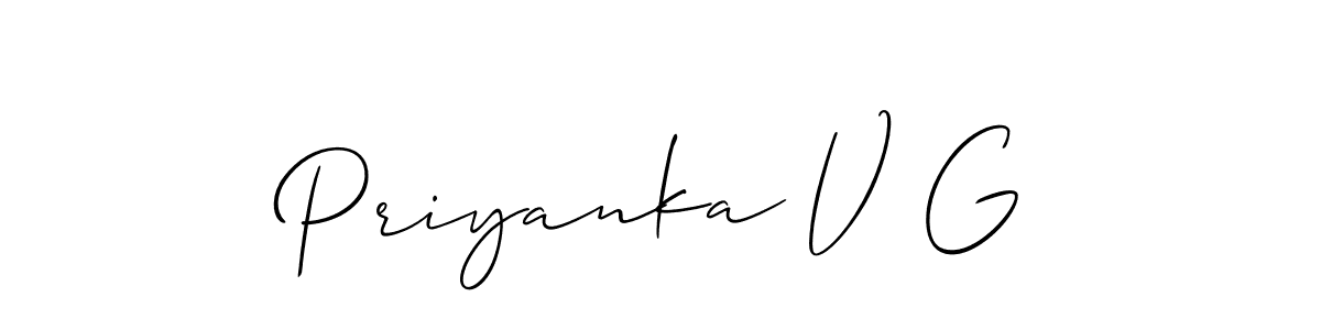 This is the best signature style for the Priyanka V G name. Also you like these signature font (Allison_Script). Mix name signature. Priyanka V G signature style 2 images and pictures png