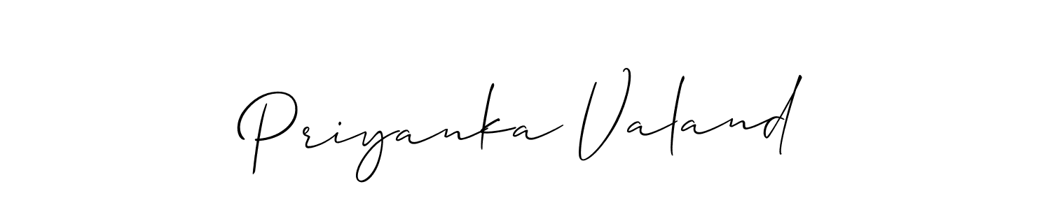 Also we have Priyanka Valand name is the best signature style. Create professional handwritten signature collection using Allison_Script autograph style. Priyanka Valand signature style 2 images and pictures png