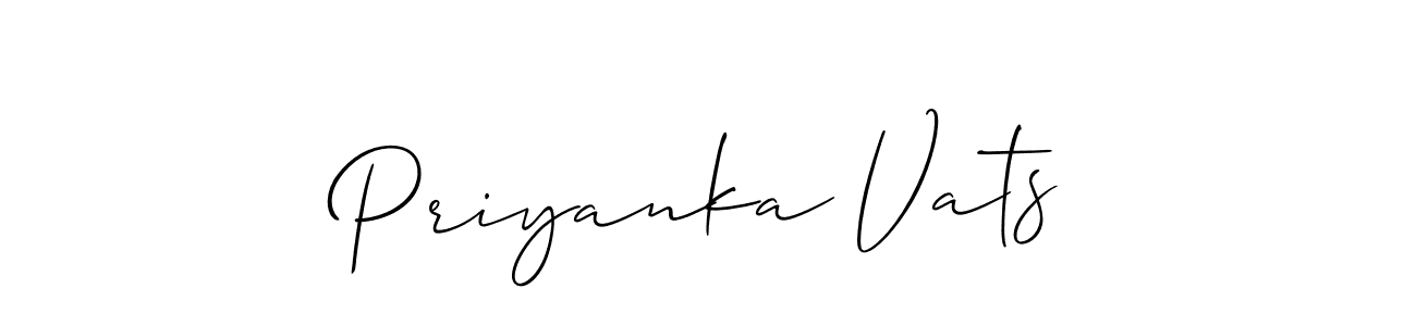 Make a beautiful signature design for name Priyanka Vats. With this signature (Allison_Script) style, you can create a handwritten signature for free. Priyanka Vats signature style 2 images and pictures png