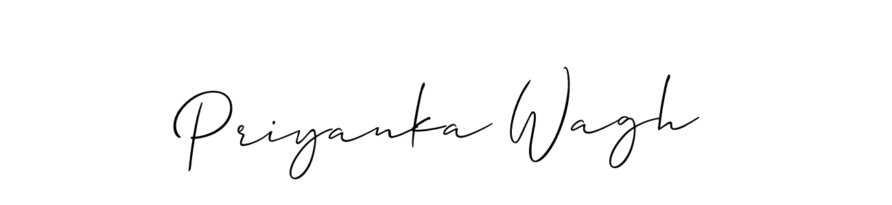 The best way (Allison_Script) to make a short signature is to pick only two or three words in your name. The name Priyanka Wagh include a total of six letters. For converting this name. Priyanka Wagh signature style 2 images and pictures png