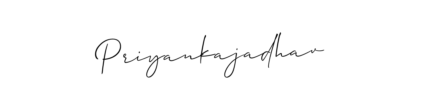 How to make Priyankajadhav signature? Allison_Script is a professional autograph style. Create handwritten signature for Priyankajadhav name. Priyankajadhav signature style 2 images and pictures png