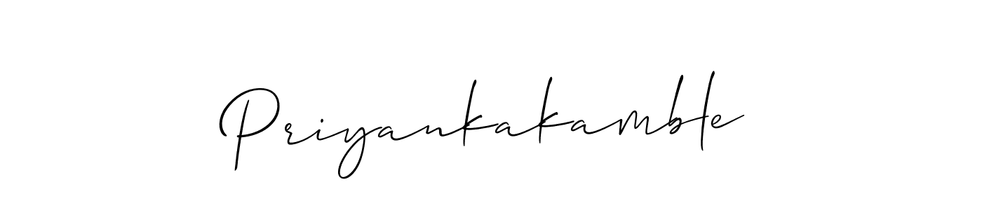 Make a beautiful signature design for name Priyankakamble. With this signature (Allison_Script) style, you can create a handwritten signature for free. Priyankakamble signature style 2 images and pictures png