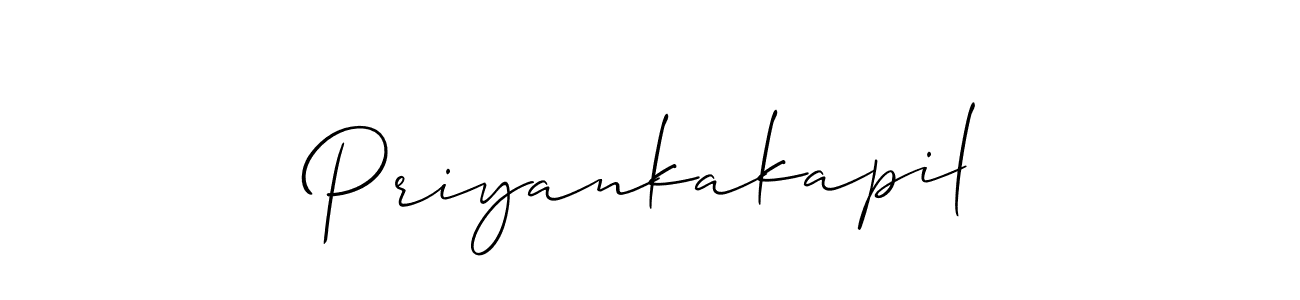 How to make Priyankakapil signature? Allison_Script is a professional autograph style. Create handwritten signature for Priyankakapil name. Priyankakapil signature style 2 images and pictures png