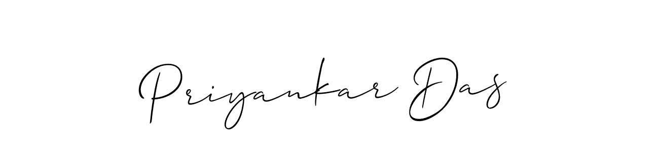 The best way (Allison_Script) to make a short signature is to pick only two or three words in your name. The name Priyankar Das include a total of six letters. For converting this name. Priyankar Das signature style 2 images and pictures png