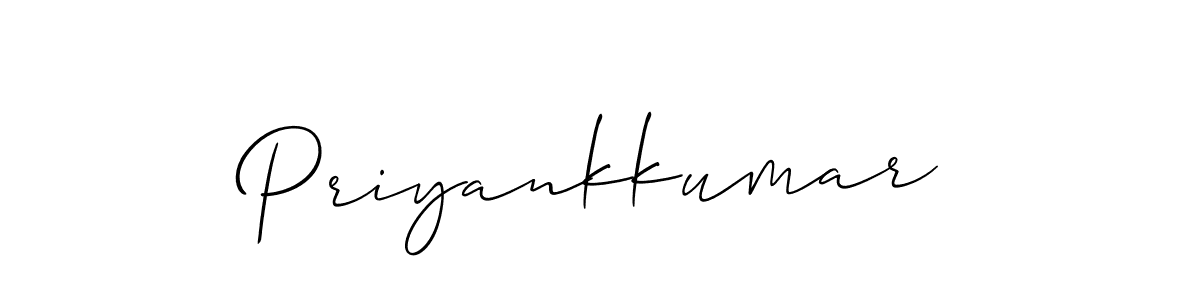 Make a beautiful signature design for name Priyankkumar. With this signature (Allison_Script) style, you can create a handwritten signature for free. Priyankkumar signature style 2 images and pictures png