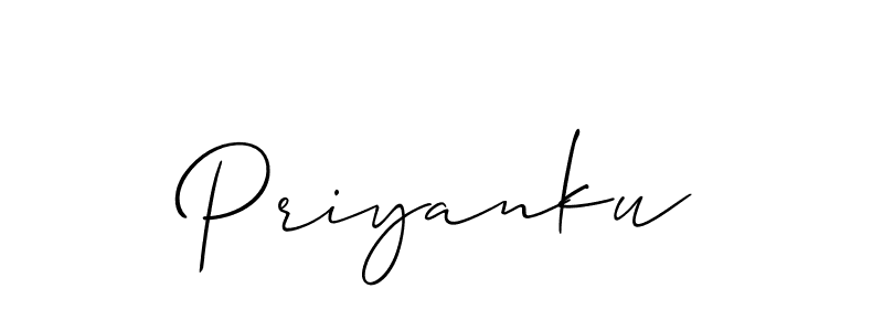 The best way (Allison_Script) to make a short signature is to pick only two or three words in your name. The name Priyanku include a total of six letters. For converting this name. Priyanku signature style 2 images and pictures png