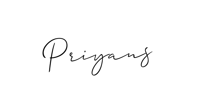 Create a beautiful signature design for name Priyans. With this signature (Allison_Script) fonts, you can make a handwritten signature for free. Priyans signature style 2 images and pictures png