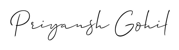 Make a beautiful signature design for name Priyansh Gohil. Use this online signature maker to create a handwritten signature for free. Priyansh Gohil signature style 2 images and pictures png