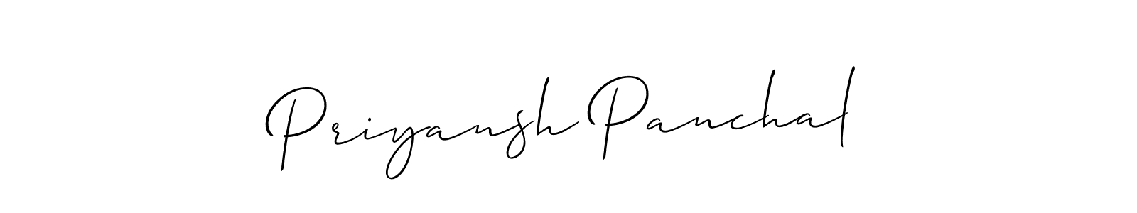 How to make Priyansh Panchal name signature. Use Allison_Script style for creating short signs online. This is the latest handwritten sign. Priyansh Panchal signature style 2 images and pictures png