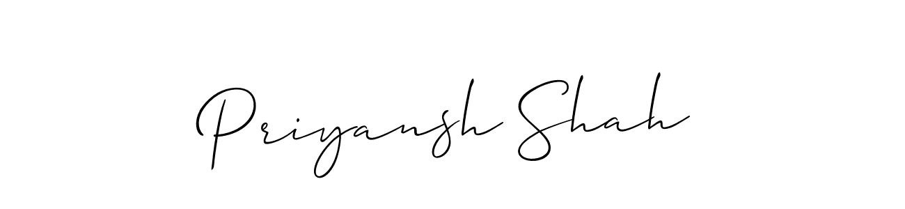 You should practise on your own different ways (Allison_Script) to write your name (Priyansh Shah) in signature. don't let someone else do it for you. Priyansh Shah signature style 2 images and pictures png