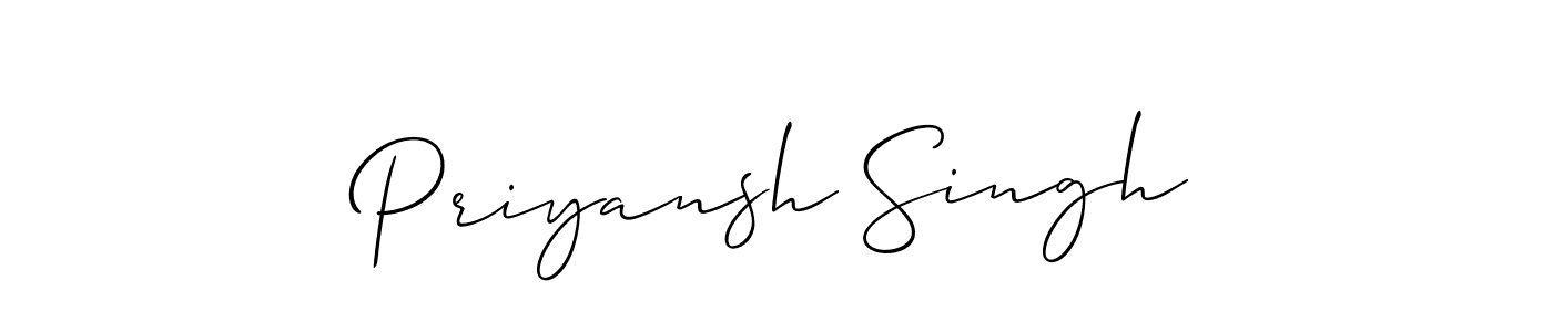 Create a beautiful signature design for name Priyansh Singh. With this signature (Allison_Script) fonts, you can make a handwritten signature for free. Priyansh Singh signature style 2 images and pictures png