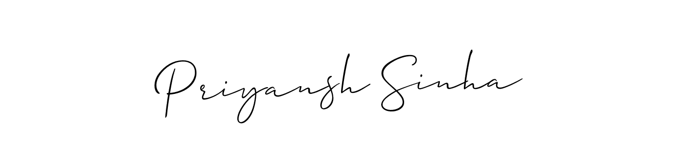 How to make Priyansh Sinha name signature. Use Allison_Script style for creating short signs online. This is the latest handwritten sign. Priyansh Sinha signature style 2 images and pictures png