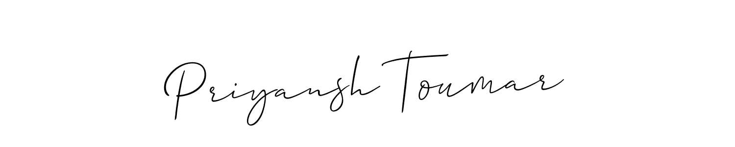 How to make Priyansh Toumar signature? Allison_Script is a professional autograph style. Create handwritten signature for Priyansh Toumar name. Priyansh Toumar signature style 2 images and pictures png