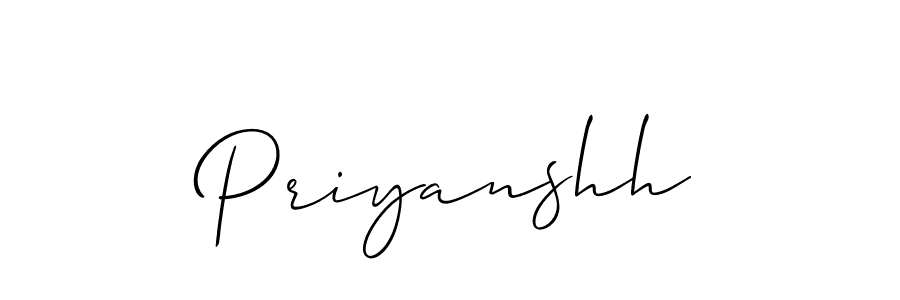 Use a signature maker to create a handwritten signature online. With this signature software, you can design (Allison_Script) your own signature for name Priyanshh. Priyanshh signature style 2 images and pictures png
