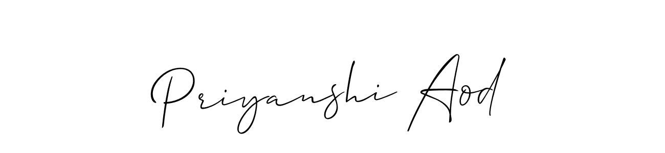 It looks lik you need a new signature style for name Priyanshi Aod. Design unique handwritten (Allison_Script) signature with our free signature maker in just a few clicks. Priyanshi Aod signature style 2 images and pictures png