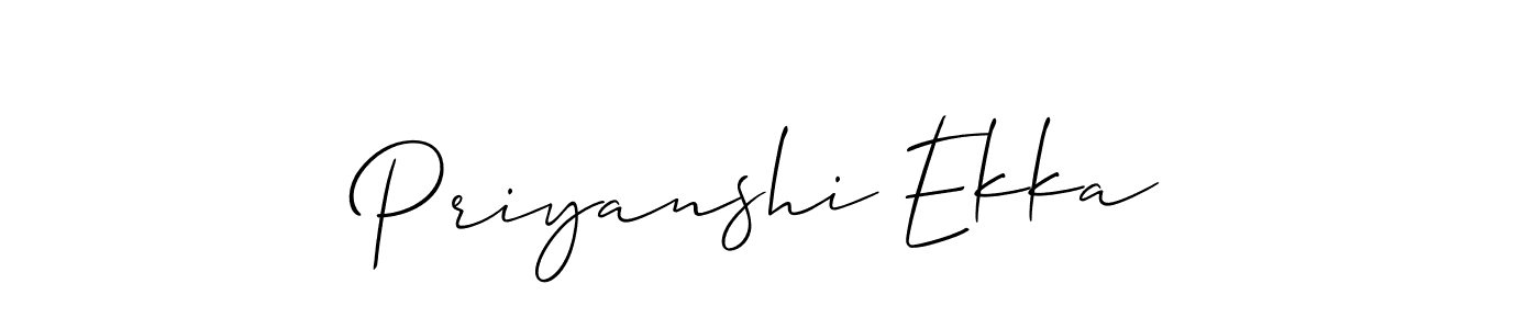 Make a short Priyanshi Ekka signature style. Manage your documents anywhere anytime using Allison_Script. Create and add eSignatures, submit forms, share and send files easily. Priyanshi Ekka signature style 2 images and pictures png