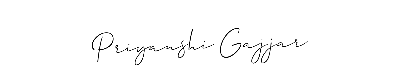 You should practise on your own different ways (Allison_Script) to write your name (Priyanshi Gajjar) in signature. don't let someone else do it for you. Priyanshi Gajjar signature style 2 images and pictures png