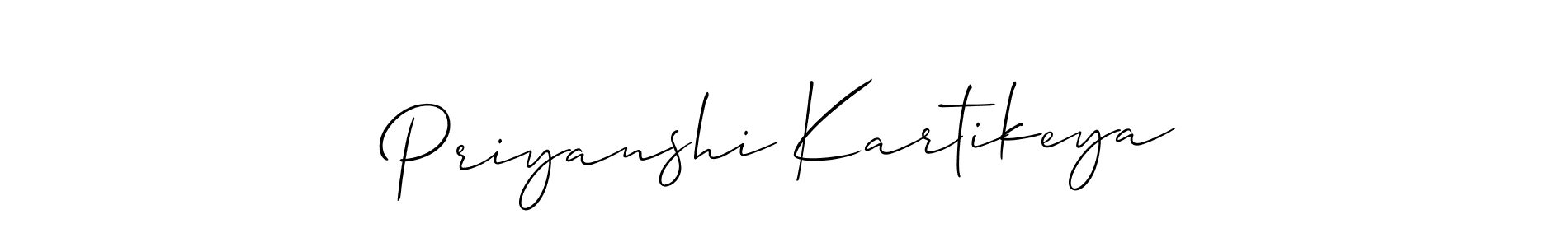 You should practise on your own different ways (Allison_Script) to write your name (Priyanshi Kartikeya) in signature. don't let someone else do it for you. Priyanshi Kartikeya signature style 2 images and pictures png