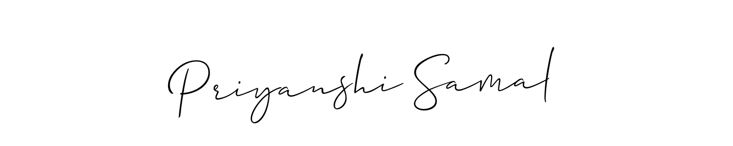 Make a beautiful signature design for name Priyanshi Samal. With this signature (Allison_Script) style, you can create a handwritten signature for free. Priyanshi Samal signature style 2 images and pictures png