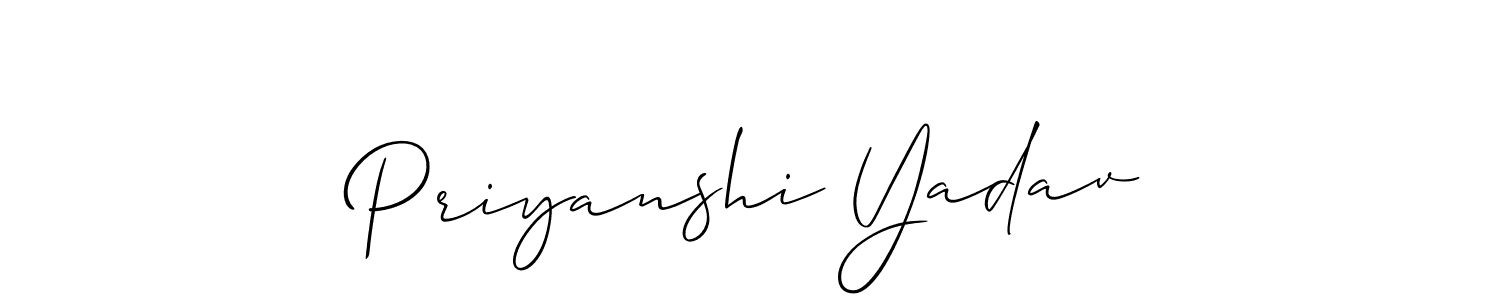 Similarly Allison_Script is the best handwritten signature design. Signature creator online .You can use it as an online autograph creator for name Priyanshi Yadav. Priyanshi Yadav signature style 2 images and pictures png