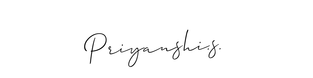 Use a signature maker to create a handwritten signature online. With this signature software, you can design (Allison_Script) your own signature for name Priyanshi.s.. Priyanshi.s. signature style 2 images and pictures png