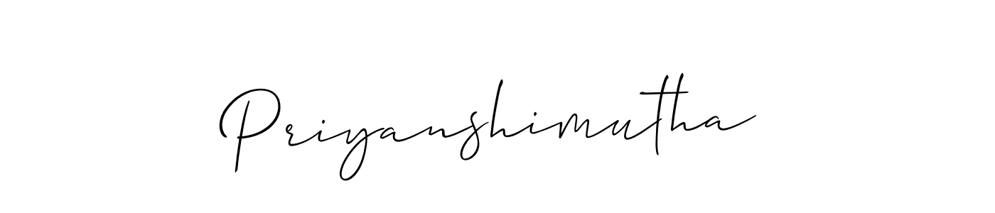 You should practise on your own different ways (Allison_Script) to write your name (Priyanshimutha) in signature. don't let someone else do it for you. Priyanshimutha signature style 2 images and pictures png