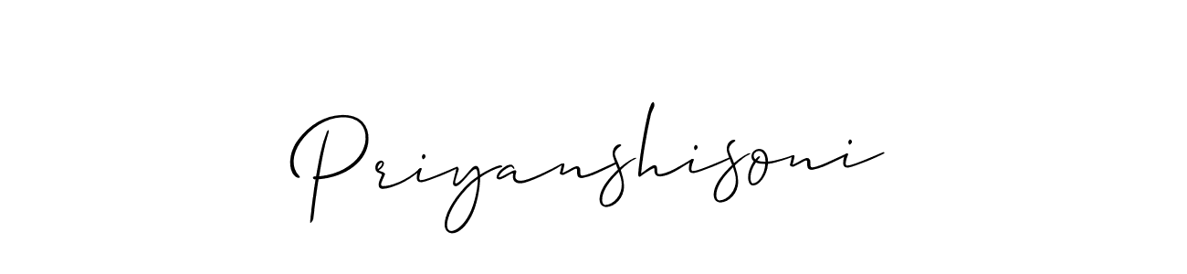 Use a signature maker to create a handwritten signature online. With this signature software, you can design (Allison_Script) your own signature for name Priyanshisoni. Priyanshisoni signature style 2 images and pictures png