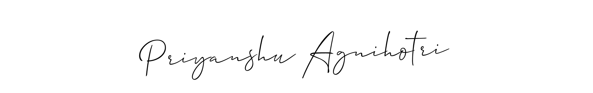 if you are searching for the best signature style for your name Priyanshu Agnihotri. so please give up your signature search. here we have designed multiple signature styles  using Allison_Script. Priyanshu Agnihotri signature style 2 images and pictures png