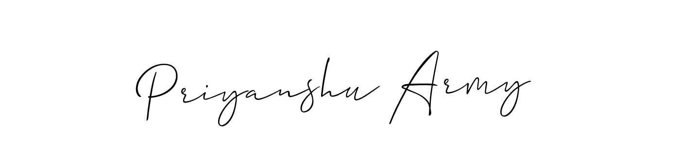 The best way (Allison_Script) to make a short signature is to pick only two or three words in your name. The name Priyanshu Army include a total of six letters. For converting this name. Priyanshu Army signature style 2 images and pictures png