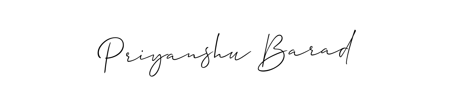 It looks lik you need a new signature style for name Priyanshu Barad. Design unique handwritten (Allison_Script) signature with our free signature maker in just a few clicks. Priyanshu Barad signature style 2 images and pictures png