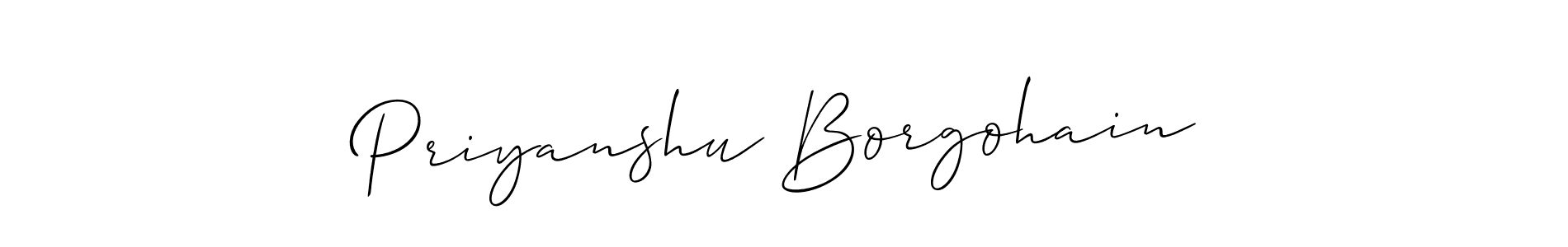 Priyanshu Borgohain stylish signature style. Best Handwritten Sign (Allison_Script) for my name. Handwritten Signature Collection Ideas for my name Priyanshu Borgohain. Priyanshu Borgohain signature style 2 images and pictures png