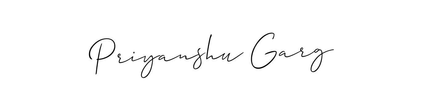 Also we have Priyanshu Garg name is the best signature style. Create professional handwritten signature collection using Allison_Script autograph style. Priyanshu Garg signature style 2 images and pictures png