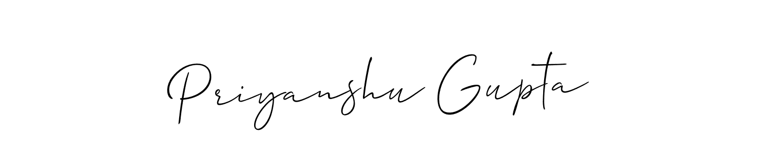 if you are searching for the best signature style for your name Priyanshu Gupta. so please give up your signature search. here we have designed multiple signature styles  using Allison_Script. Priyanshu Gupta signature style 2 images and pictures png