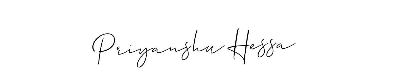 How to make Priyanshu Hessa name signature. Use Allison_Script style for creating short signs online. This is the latest handwritten sign. Priyanshu Hessa signature style 2 images and pictures png