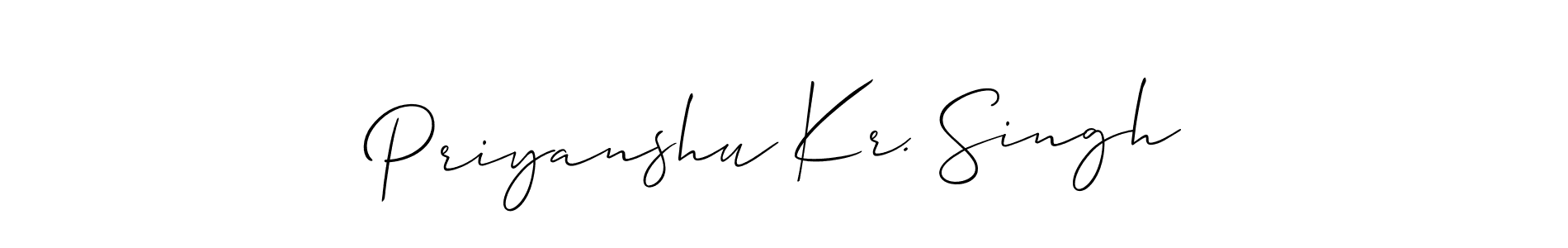 Also we have Priyanshu Kr. Singh name is the best signature style. Create professional handwritten signature collection using Allison_Script autograph style. Priyanshu Kr. Singh signature style 2 images and pictures png