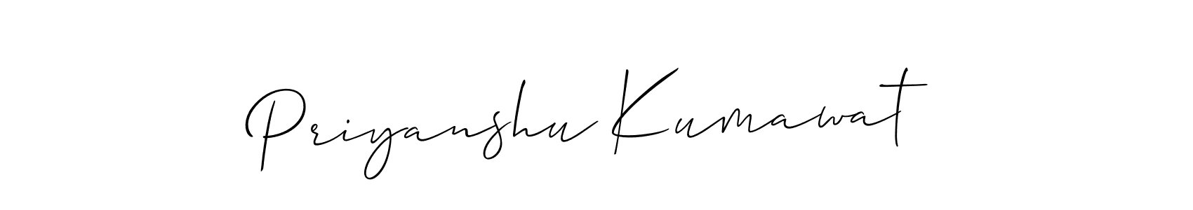 How to make Priyanshu Kumawat name signature. Use Allison_Script style for creating short signs online. This is the latest handwritten sign. Priyanshu Kumawat signature style 2 images and pictures png