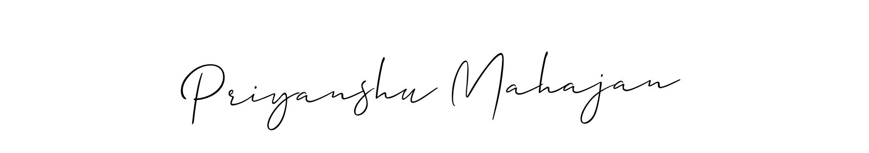 Also You can easily find your signature by using the search form. We will create Priyanshu Mahajan name handwritten signature images for you free of cost using Allison_Script sign style. Priyanshu Mahajan signature style 2 images and pictures png
