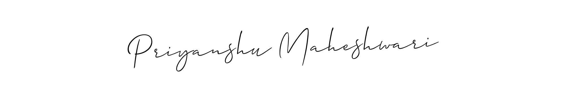 Make a beautiful signature design for name Priyanshu Maheshwari. With this signature (Allison_Script) style, you can create a handwritten signature for free. Priyanshu Maheshwari signature style 2 images and pictures png