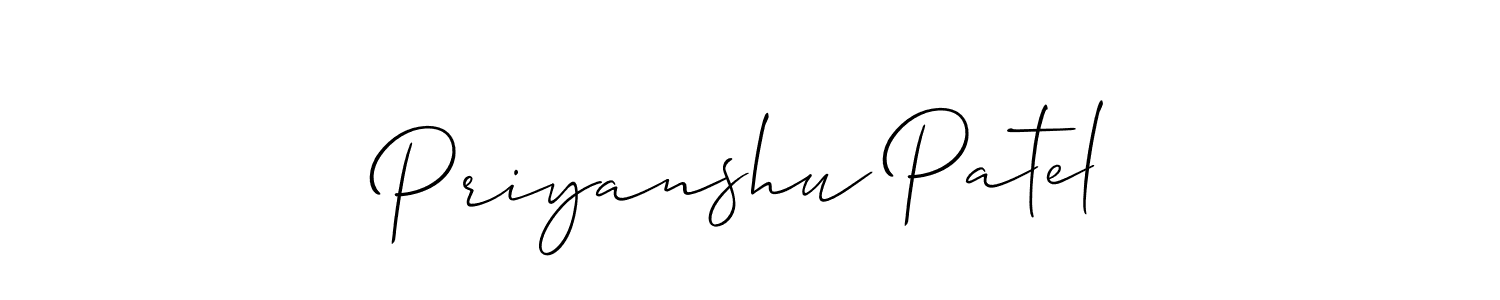 This is the best signature style for the Priyanshu Patel name. Also you like these signature font (Allison_Script). Mix name signature. Priyanshu Patel signature style 2 images and pictures png