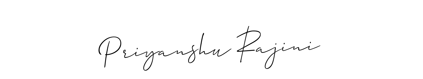 How to make Priyanshu Rajini name signature. Use Allison_Script style for creating short signs online. This is the latest handwritten sign. Priyanshu Rajini signature style 2 images and pictures png