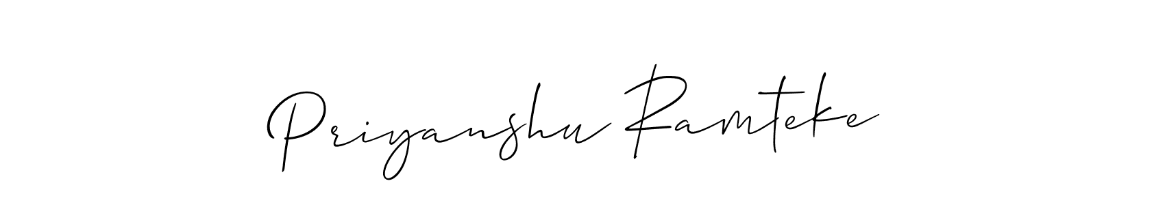 Make a beautiful signature design for name Priyanshu Ramteke. With this signature (Allison_Script) style, you can create a handwritten signature for free. Priyanshu Ramteke signature style 2 images and pictures png