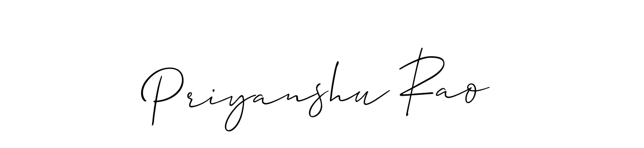 It looks lik you need a new signature style for name Priyanshu Rao. Design unique handwritten (Allison_Script) signature with our free signature maker in just a few clicks. Priyanshu Rao signature style 2 images and pictures png