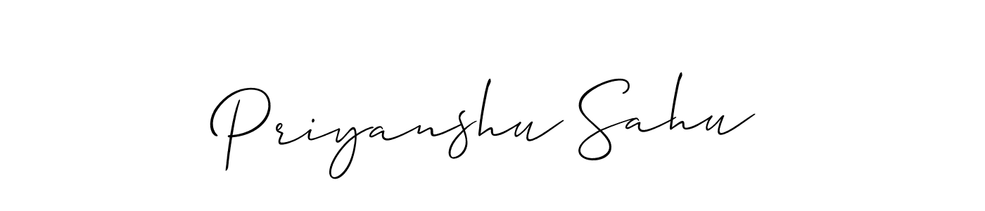 Use a signature maker to create a handwritten signature online. With this signature software, you can design (Allison_Script) your own signature for name Priyanshu Sahu. Priyanshu Sahu signature style 2 images and pictures png