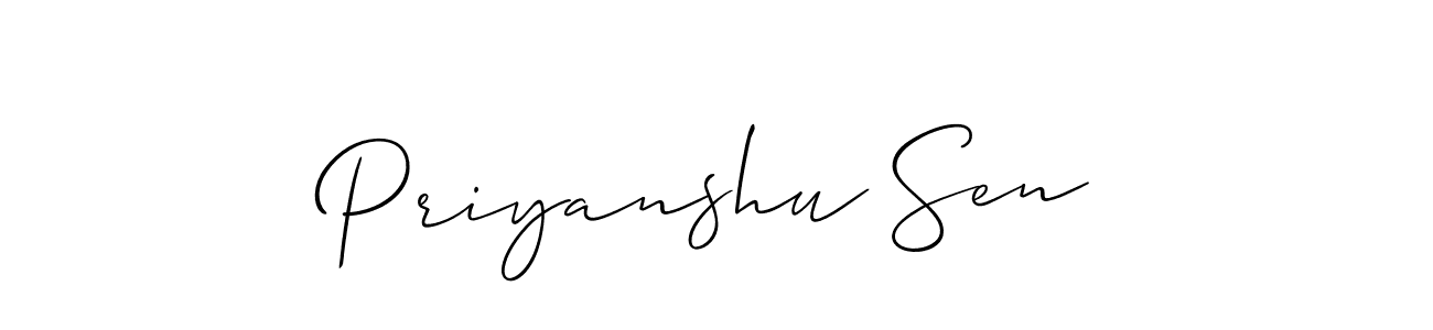 You should practise on your own different ways (Allison_Script) to write your name (Priyanshu Sen) in signature. don't let someone else do it for you. Priyanshu Sen signature style 2 images and pictures png